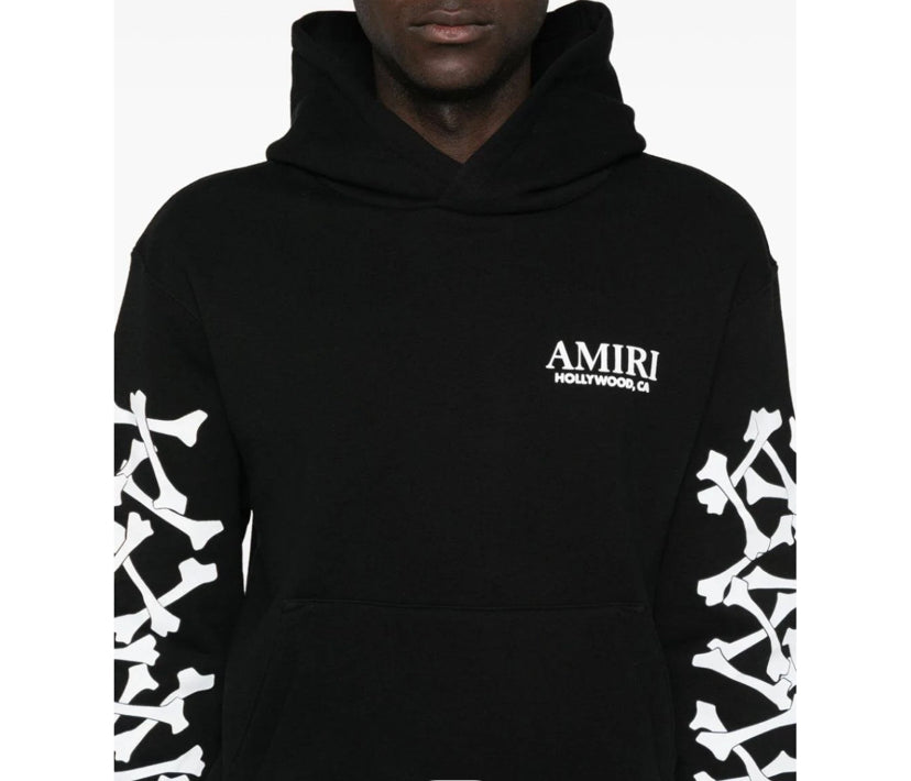 Amiri Men's Bones Stacked Hoodie Black