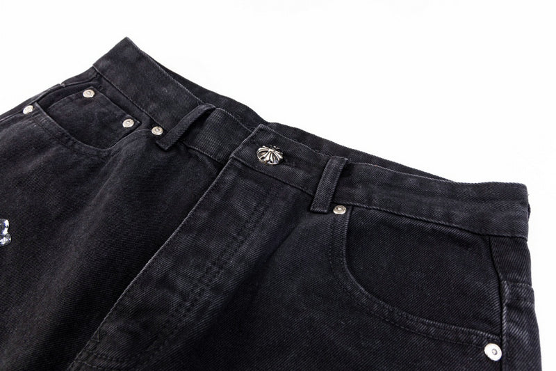 Chrome Hearts 2025 NEW Pants Black & pink Cross