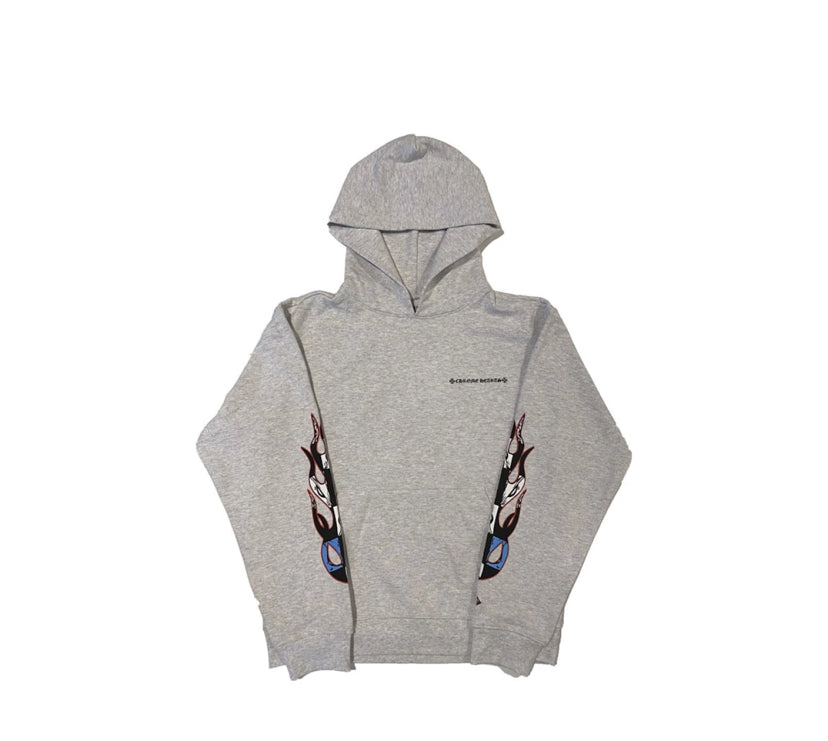 CHROME HEART MATTY BOY BRAIN HOODIE HEATHER GREY