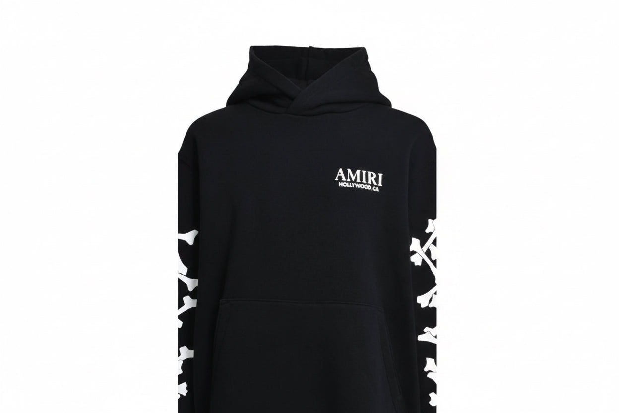 Amiri Men's Bones Stacked Hoodie Black