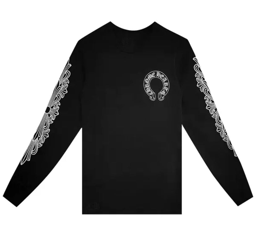 BLACK CHROMR HEART LONG SLEEVE