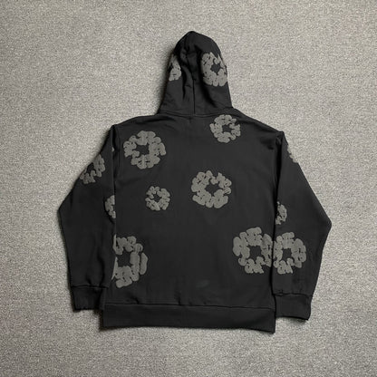 DENIM TEARS COTTON WREATH HOODIE MONOCHROME BLACK