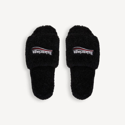 Plush Faux-Fur Slide Sandals – Unisex Comfort Slides