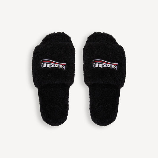 Plush Faux-Fur Slide Sandals – Unisex Comfort Slides