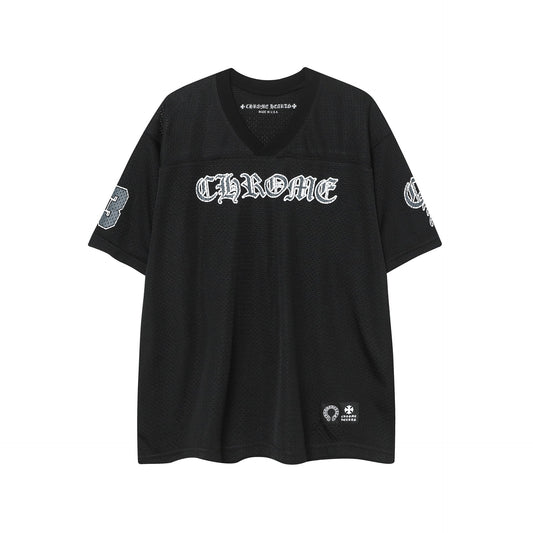 CHH Chrome Heart T Shirts Croix Cross Color Leather Printed Short Sleeve T-Shirt