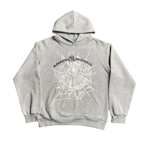 SP5DER ARACH NY PHOBIA HOODIE ASH GREY